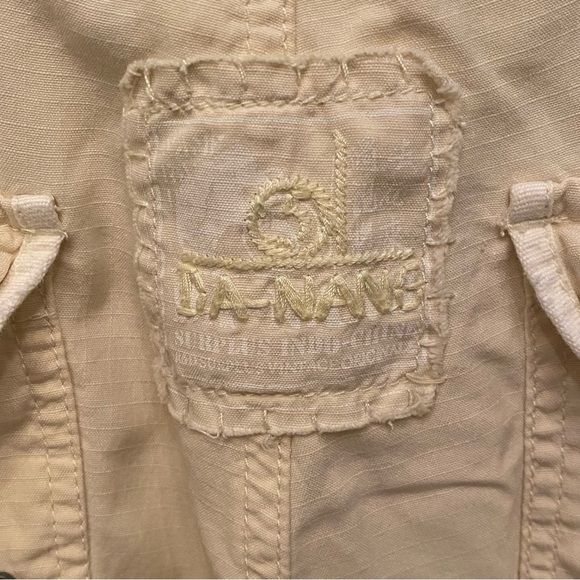 Vintage DA-NANG Light Yellow Y2K Graphic Embellished Cargo Pants Size Medium - Picture 8 of 14